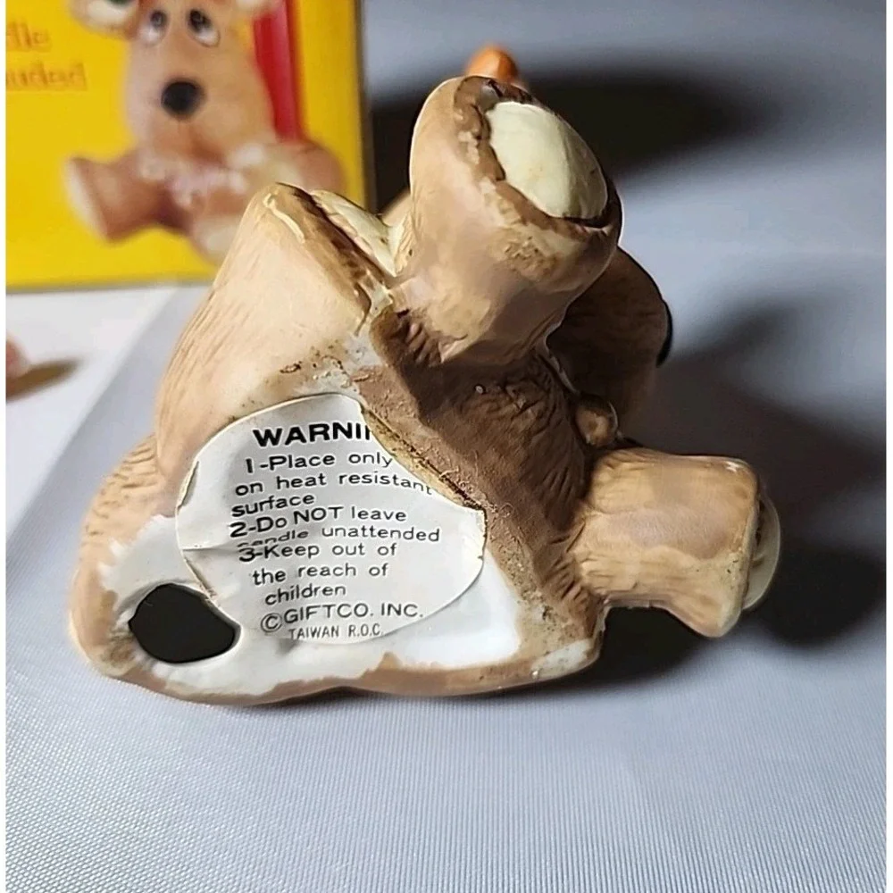 Vintage Christmas Reindeer Candle Holder‎ Giftco Handpainted Original Box Cutest